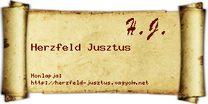 Herzfeld Jusztus névjegykártya